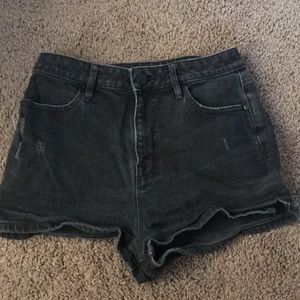 Black high rise shorts